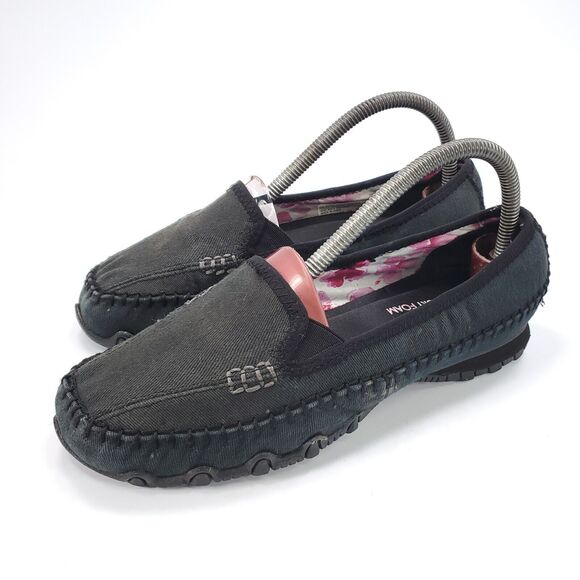 Skechers Relaxed Fit Bikers Jaywalk Slip On Shoe Womens Size 7 49020 Black - Picture 1 of 9